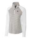 Kansas State Wildcats Cutter & Buck Forge Tonal Stripe Stretch Half Zip Womens Top White/Polished Mannequin Thumbnail Image