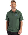 Tampa Bay Rays Cooperstown Cutter & Buck Prospect Epic Confidence Recycled Textured Stretch Mens Sport Polo Hunter Green Front Thumbnail Image
