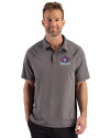 Toronto Blue Jays Cooperstown Cutter & Buck Prospect Epic Confidence Recycled Textured Stretch Mens Sport Polo Elemental Grey Front Thumbnail Image