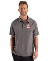 New York Yankees Cooperstown Cutter & Buck Prospect Epic Confidence Recycled Textured Stretch Mens Sport Polo Elemental Grey Front Thumbnail Image