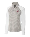 View image 11: Washington State Cougars Cutter & Buck Forge Tonal Stripe Stretch Half Zip Womens Top White/Polished Mannequin