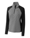Wake Forest Demon Deacons Cutter & Buck Forge Tonal Stripe Stretch Half Zip Womens Top Black Mannequin Thumbnail Image