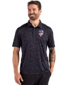 San Francisco Giants Stars & Stripes Cutter & Buck Coastline Epic Comfort Recycled Camo Print Mens Polo Navy Blue Front Thumbnail Image