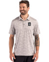 Detroit Tigers Mono Cutter & Buck Coastline Epic Comfort Recycled Camo Print Mens Polo CONCRETE Front Thumbnail Image