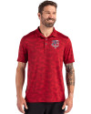 Minnesota Twins Stars & Stripes Cutter & Buck Coastline Epic Comfort Recycled Camo Print Mens Polo Cardinal Red Front Thumbnail Image
