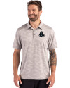 Boston Red Sox Mono Cutter & Buck Coastline Epic Comfort Recycled Camo Print Mens Polo CONCRETE Front Thumbnail Image