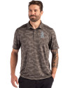 Los Angeles Angels Mono Cutter & Buck Coastline Epic Comfort Recycled Camo Print Mens Polo Elemental Grey Front Thumbnail Image