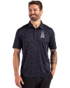 Los Angeles Angels Stars & Stripes Cutter & Buck Coastline Epic Comfort Recycled Camo Print Mens Polo Navy Blue Front Thumbnail Image