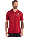 Arizona Diamondbacks Stars & Stripes Cutter & Buck Coastline Epic Comfort Recycled Camo Print Mens Polo Cardinal Red Front Thumbnail Image