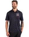 New York Yankees Stars & Stripes Cutter & Buck Coastline Epic Comfort Recycled Camo Print Mens Polo Navy Blue Front Thumbnail Image