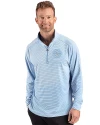 Seattle Mariners Mono Cutter & Buck Forge Epic Confidence Recycled Double Stripe Stretch Mens Quarter Zip Atlas/White Front Thumbnail Image