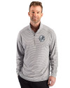 New York Yankees Mono Cutter & Buck Forge Epic Confidence Recycled Double Stripe Stretch Mens Quarter Zip Polished/White Front Thumbnail Image