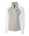 Arizona Wildcats Cutter & Buck Forge Tonal Stripe Stretch Half Zip Womens Top White/Polished Mannequin Thumbnail Image