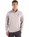 Texas Rangers Mono Cutter & Buck Forge Epic Confidence Recycled Stretch Mens Big & Tall Quarter Zip Polished Heather Front Thumbnail Image