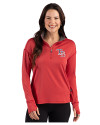 View image 1: Tampa Bay Rays Stars & Stripes Cutter & Buck Forge Recycled Four-Way Stretch Womens Quarter Zip Pullover Cardinal Red Heather Front