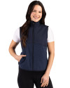 Cutter & Buck Hunts Point Epic Comfort Recycled Fleece Womens Full Zip Vest Navy Blue Front Thumbnail Image