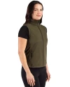 San Diego Padres Mono Cutter & Buck Hunts Point Epic Comfort Recycled Fleece Womens Full Zip Vest Poplar Side Thumbnail Image