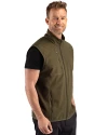 Colorado Rockies Mono Cutter & Buck Hunts Point Epic Comfort Recycled Fleece Mens Full Zip Vest Poplar Side Thumbnail Image