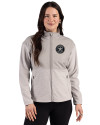 Houston Astro Mono Cutter & Buck Hunts Point Epic Comfort Recycled Hybrid Fleece Womens Full Zip Jacket Polished Medium Gray Front Thumbnail Image