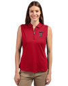 Texas Tech Red Raiders Cutter & Buck Forge Stretch Womens Sleeveless Polo Cardinal Red Front Thumbnail Image