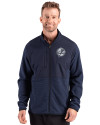 New York Yankees Mono Cutter & Buck Hunts Point Epic Comfort Recycled Hybrid Fleece Mens Full Zip Jacket
 Navy Blue Front Thumbnail Image