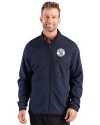 Milwaukee Brewers Mono Cutter & Buck Hunts Point Epic Comfort Recycled Hybrid Fleece Mens Full Zip Jacket
 Navy Blue Front Thumbnail Image