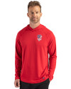 San Francisco Giants Stars & Stripes Cutter & Buck Prospect Epic Confidence Recycled Textured Stretch Mens Hooded Pullover Red Front Thumbnail Image