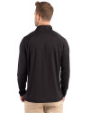 New York Yankees Mono Cutter & Buck Prospect Epic Confidence Recycled Textured Stretch Mens Quarter Zip Black Back Thumbnail Image