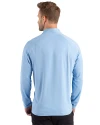 Pittsburgh Pirates Mono Cutter & Buck Prospect Epic Confidence Recycled Textured Stretch Mens Quarter Zip Atlas Light Blue Back Thumbnail Image