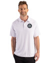 Seattle Mariners Mono Cutter & Buck Prospect Epic Confidence Recycled Textured Stretch Mens Sport Polo White Front Thumbnail Image