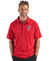 Philadelphia Phillies Stars & Stripes Cutter & Buck Prospect Epic Confidence Recycled Textured Stretch Mens Sport Polo Red Front Thumbnail Image