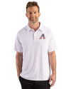 Arizona Diamondbacks Stars & Stripes Cutter & Buck Prospect Epic Confidence Recycled Textured Stretch Mens Sport Polo White Front Thumbnail Image