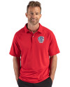 Milwaukee Brewers Stars & Stripes Cutter & Buck Prospect Epic Confidence Recycled Textured Stretch Mens Sport Polo Red Front Thumbnail Image