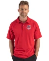 Minnesota Twins Stars & Stripes Cutter & Buck Prospect Epic Confidence Recycled Textured Stretch Mens Sport Polo Red Front Thumbnail Image