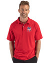 New York Yankees Stars & Stripes Cutter & Buck Prospect Epic Confidence Recycled Textured Stretch Mens Sport Polo Red Front Thumbnail Image