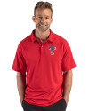 Texas Rangers Stars & Stripes Cutter & Buck Prospect Epic Confidence Recycled Textured Stretch Mens Sport Polo Red Front Thumbnail Image