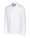Cutter & Buck Advantage Epic Confidence Recycled Tri-Blend Pique Mens Long Sleeve Polo White Mannequin Thumbnail Image