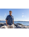 Cutter & Buck Pike Recycled Shadow Check Print Mens Polo Navy Blue Lifestyle Thumbnail Image