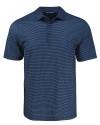 Cutter & Buck Pike Recycled Shadow Check Print Mens Polo Navy Blue Mannequin Thumbnail Image