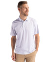 Cutter & Buck Pike Recycled Pebble Print Mens Polo White Front Thumbnail Image