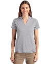 Cutter & Buck Forge Recycled Four-Way Stretch Heathered Womens Blade Top Polished Heather Front Thumbnail Image