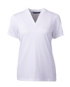 View image 52: Cutter & Buck Forge Recycled Four-Way Stretch Heathered Womens Blade Top White Mannequin