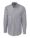 Cutter & Buck Easy Care Stretch Gingham Mens Long Sleeve Button Down Shirt Charcoal Mannequin Thumbnail Image