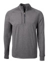 Cutter & Buck Adapt Recycled Soft Knit Stretch Mens Big & Tall Heathered Quarter Zip Pullover Black Heather Mannequin Thumbnail Image