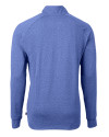Cutter & Buck Adapt Recycled Soft Knit Stretch Mens Big & Tall Heathered Quarter Zip Pullover Tour Blue Heather Mannequin Back Thumbnail Image