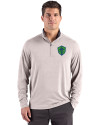 Seattle Sounders FC Cutter & Buck Forge Recycled Four-Way Stretch Mens Big & Tall Quarter Zip Pullover Polished Heather Front Thumbnail Image