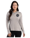 Philadelphia Union Cutter & Buck Forge Recycled Four-Way Stretch Womens Quarter Zip Pullover Polished Heather Front Thumbnail Image