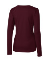 Texas A&M Aggies Cutter & Buck Long Sleeve Womens Double V-Neck Shirt Bordeaux Mannequin Back Thumbnail Image