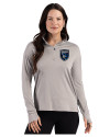 San Jose Earthquakes Cutter & Buck Forge Recycled Four-Way Stretch Womens Quarter Zip Pullover Polished Heather Front Thumbnail Image
