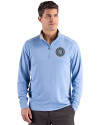 New York City FC Cutter & Buck Forge Recycled Four-Way Stretch Mens Quarter Zip Pullover Dark Atlas Heather Front Thumbnail Image